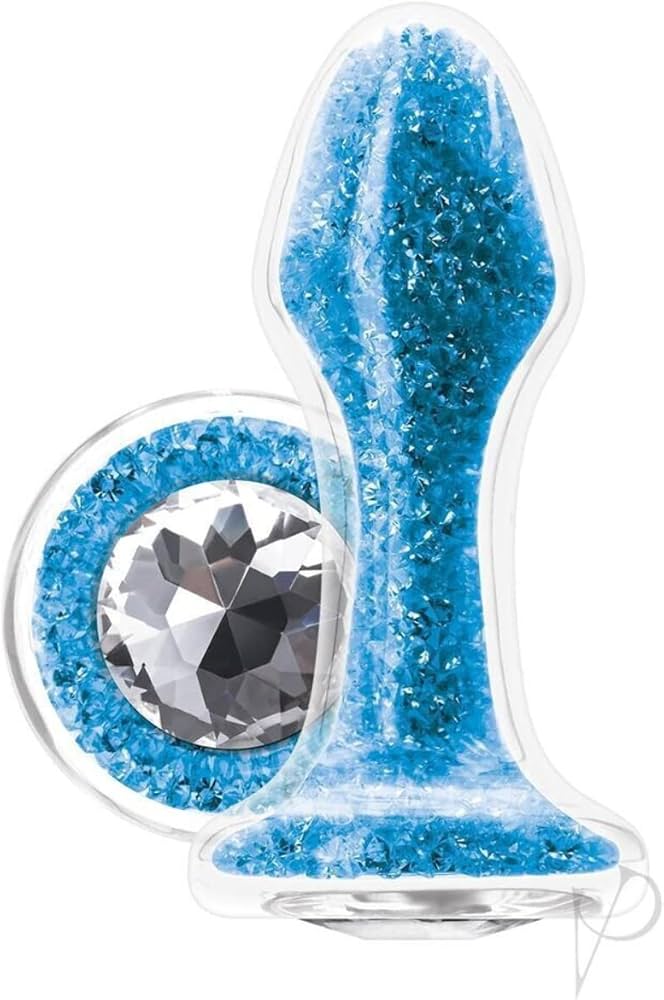Stardust Glam Butt Plug in pink - crystal jeweled anal toy with flared safety base