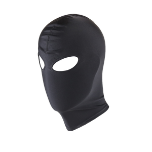Love in Leather spandex hood with eye holes - stretchy black fetish mask