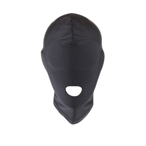 Love in Leather spandex hood - full coverage BDSM mask with mouth opening