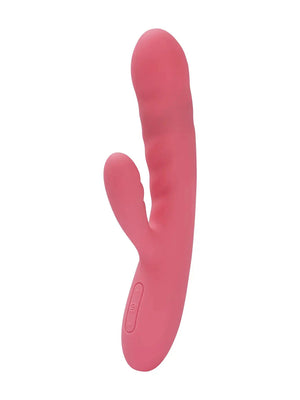 Svakom Avery in strawberry pink - ergonomic G-spot vibrator with textured surface