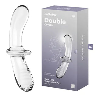 Double Crystal by Satisfyer - borosilicate glass dual-ended dildo for temperature play