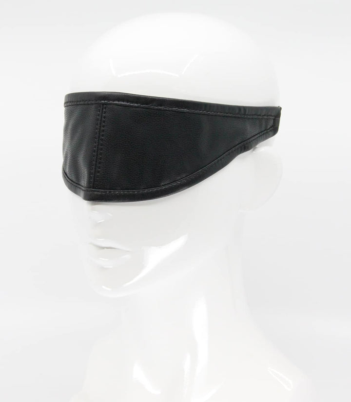 Love in Leather black wired blindfold - adjustable BDSM eye mask with wire frame for comfort