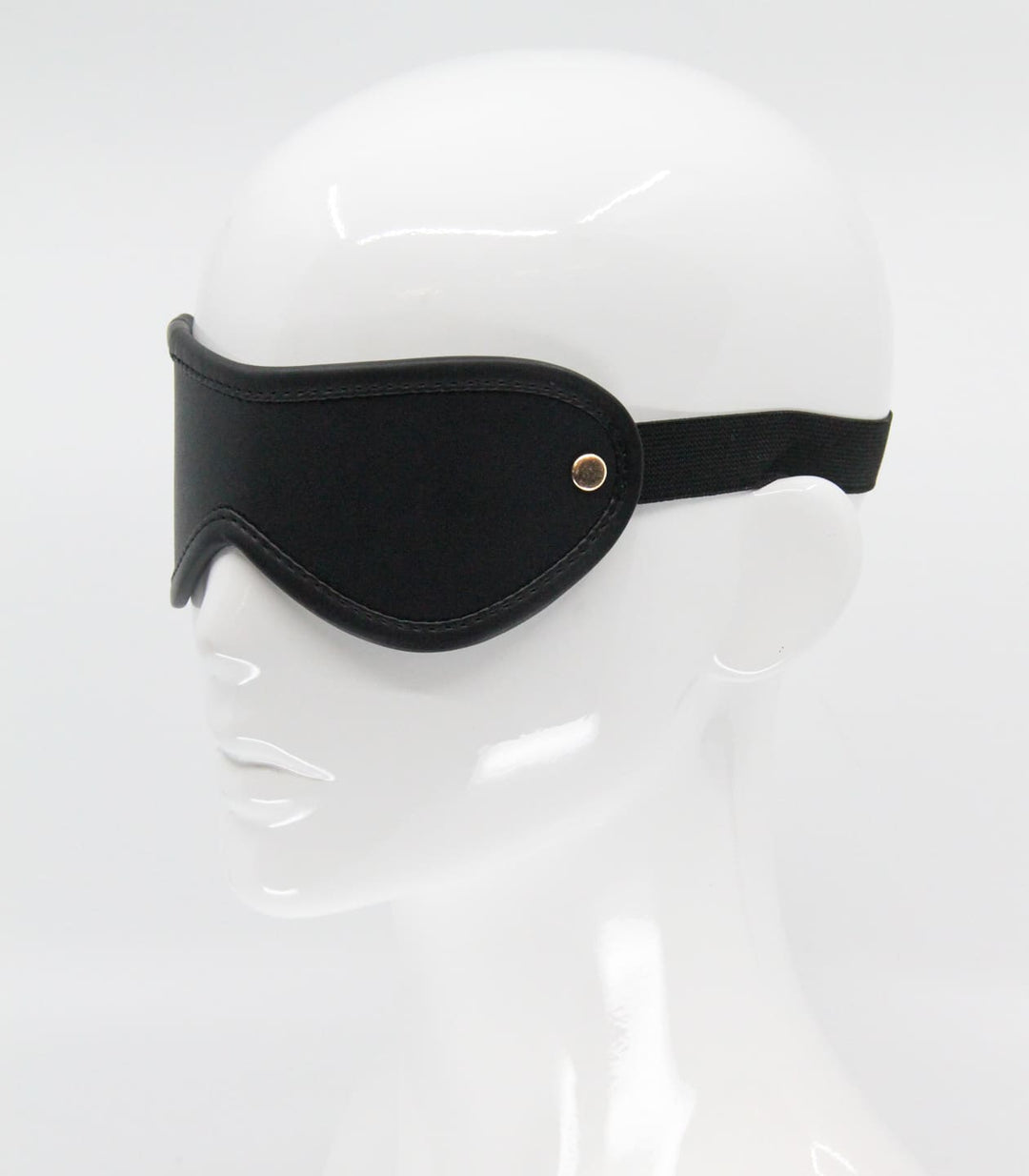 Love in Leather blindfold with rose gold hardware - elegant leather BDSM eye mask with metal accents