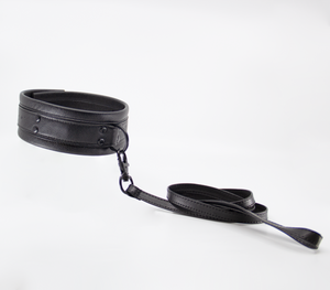 Love in Leather soft padded collar - comfortable BDSM collar with plush interior padding