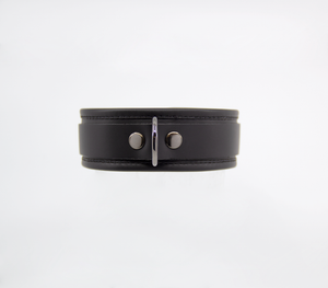 Love in Leather premium leather collar with pewter hardware - adjustable BDSM collar with D-ring