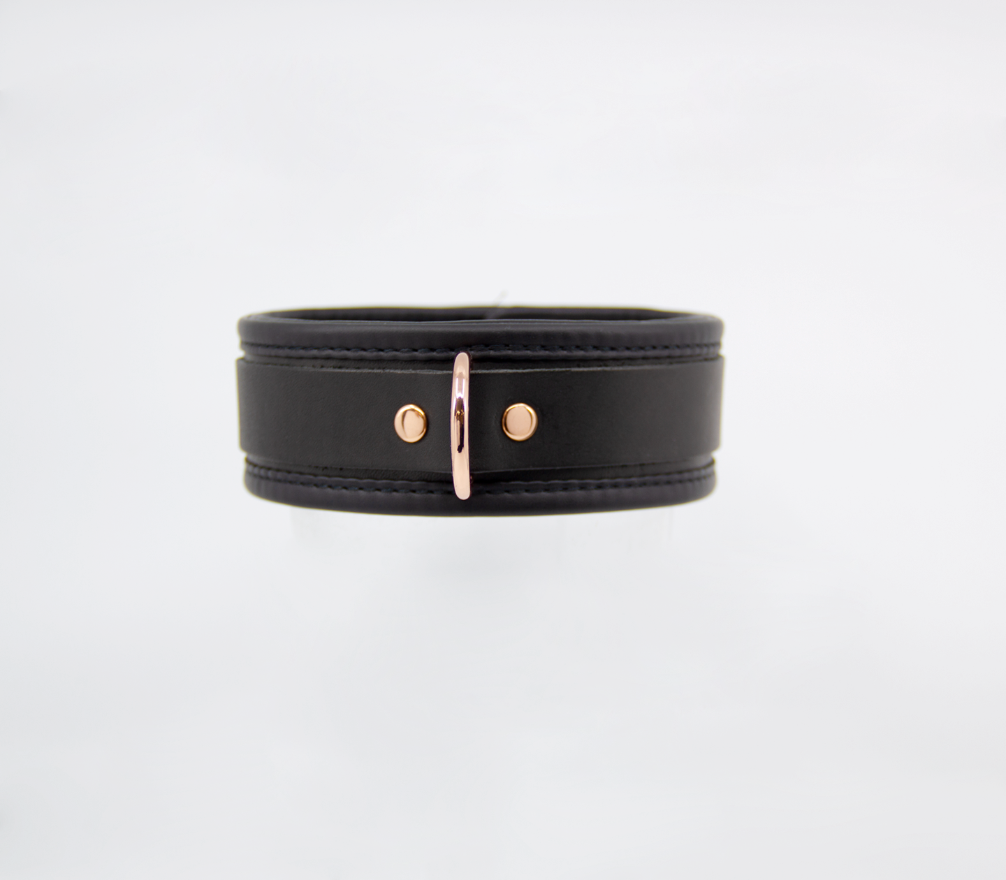 Love in Leather premium leather collar with pewter hardware - adjustable BDSM collar with D-ring