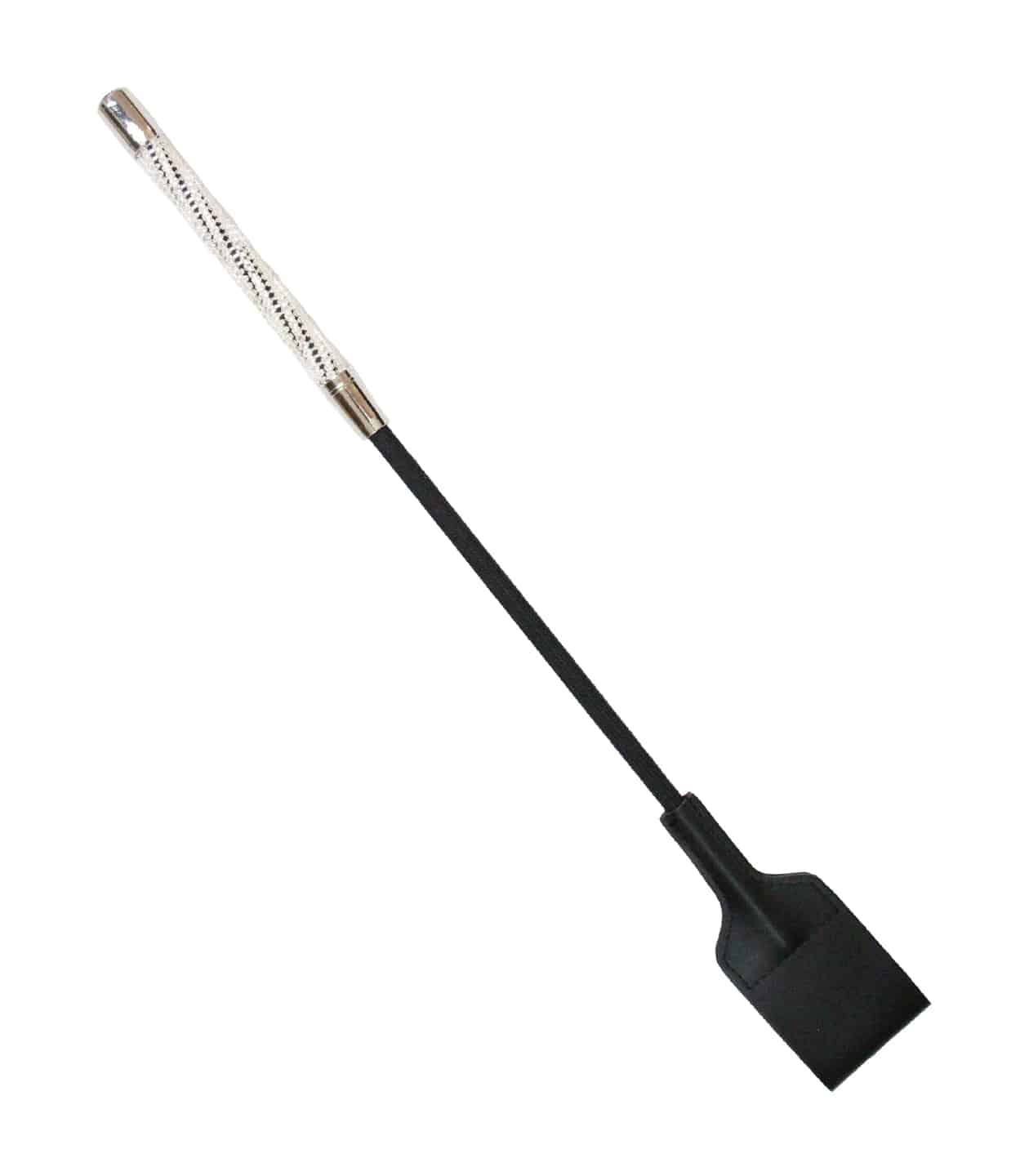 Love in Leather diamante handle crop - short BDSM impact toy with sparkling diamante-wrapped handle