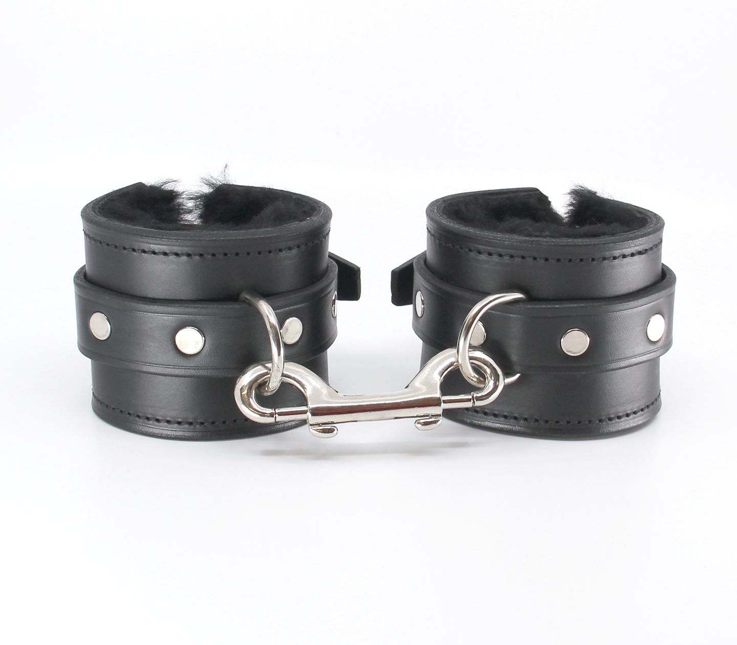 Love in Leather heavy sheepskin lined cuffs - premium leather wrist restraints with soft lining