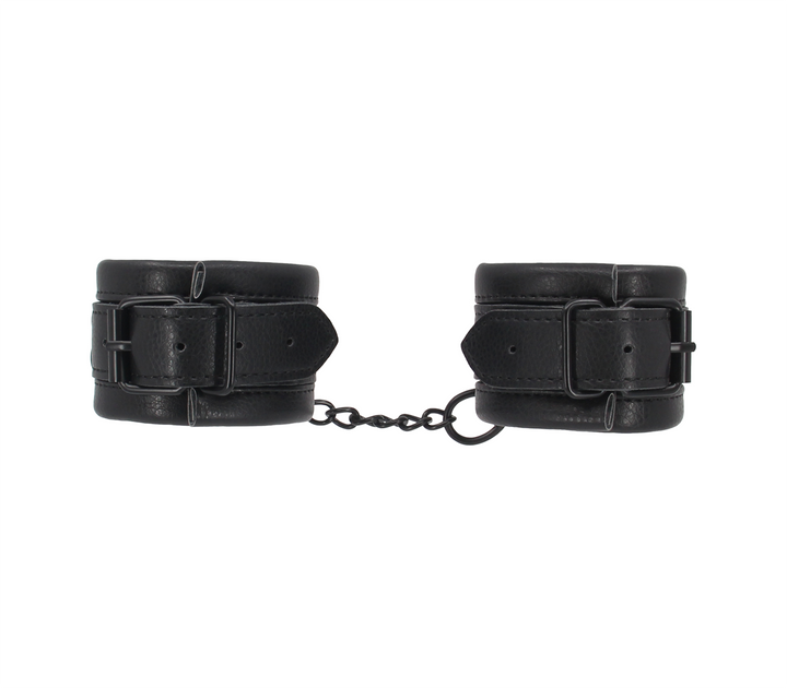 Padded soft black cuffs detail - showing soft padding and adjustable buckle design