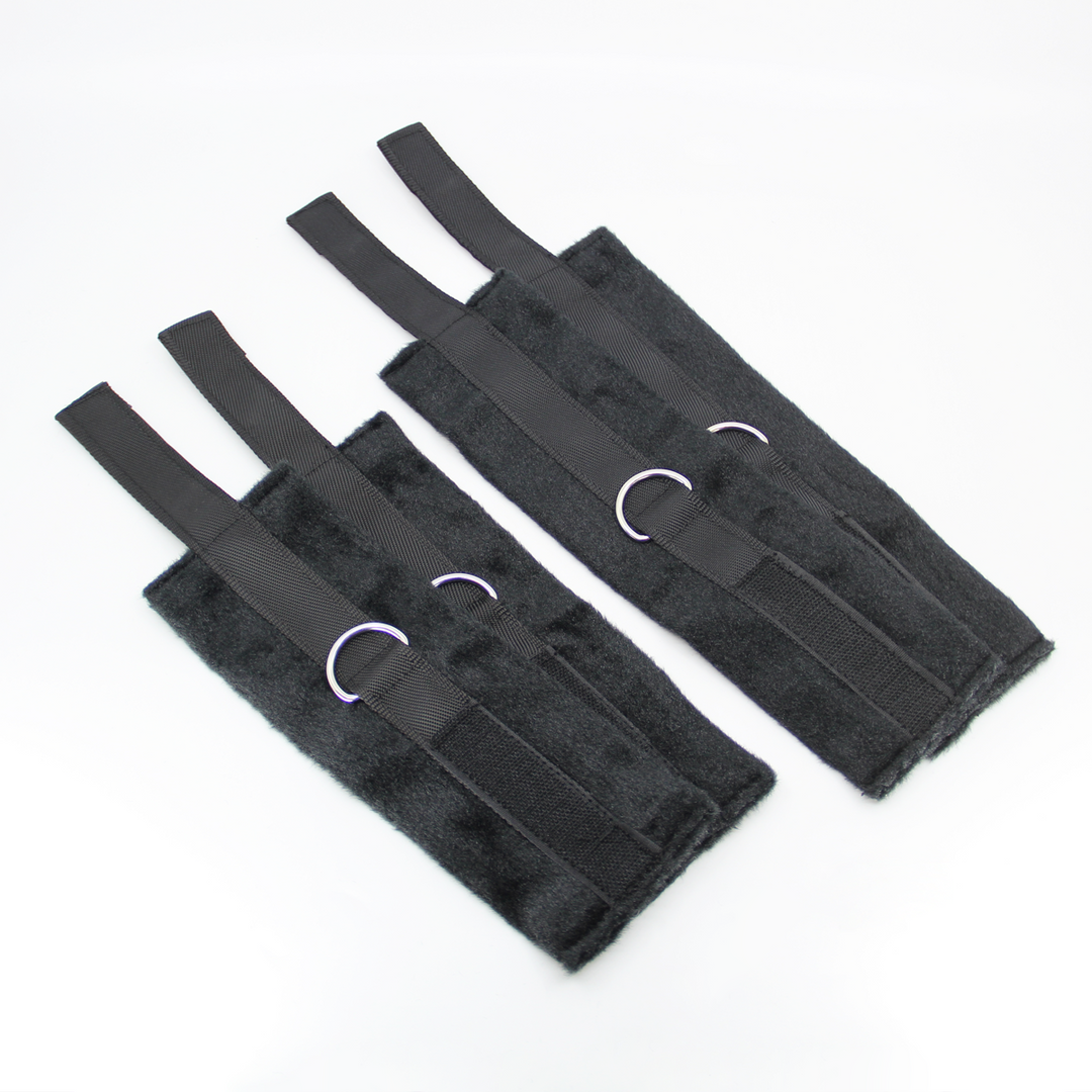 Love in Leather under bed restraints - discreet bondage system with padded cuffs