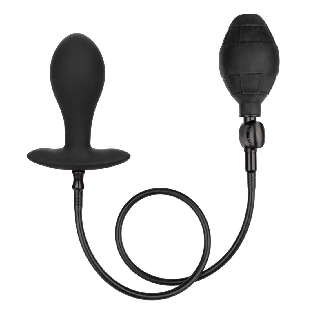 Weighted silicone inflatable butt plug - expandable anal toy with internal weight for enhanced sensation