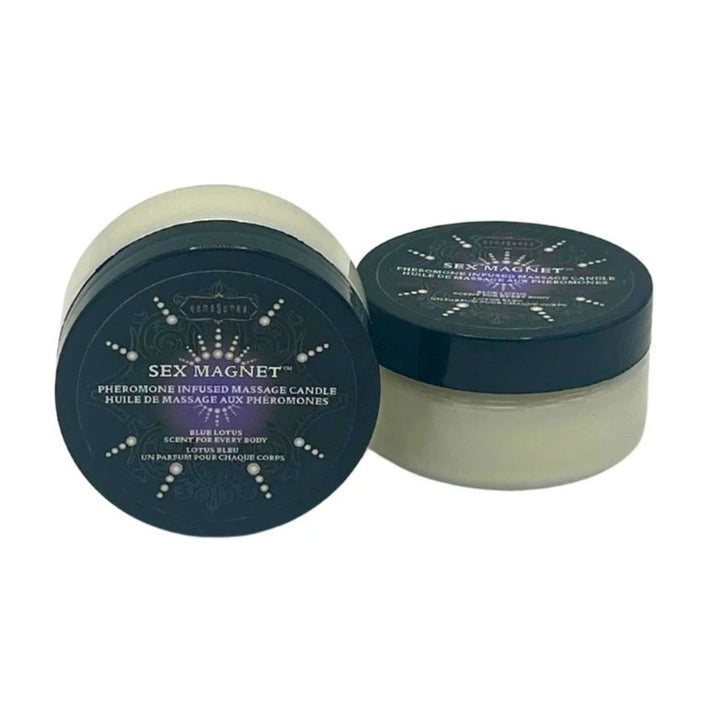 Sex Magnet massage candle in use - romantic candle creating warm massage oil with pheromones
