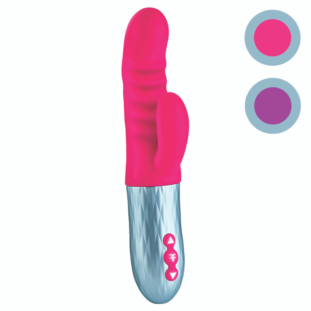 Essenza by Femme Fun - pink rabbit vibrator with thrust modes and external vibration