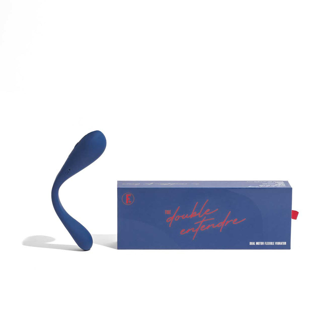 The Double Entendre by Frenchie - flexible blue vibrator with dual stimulation design