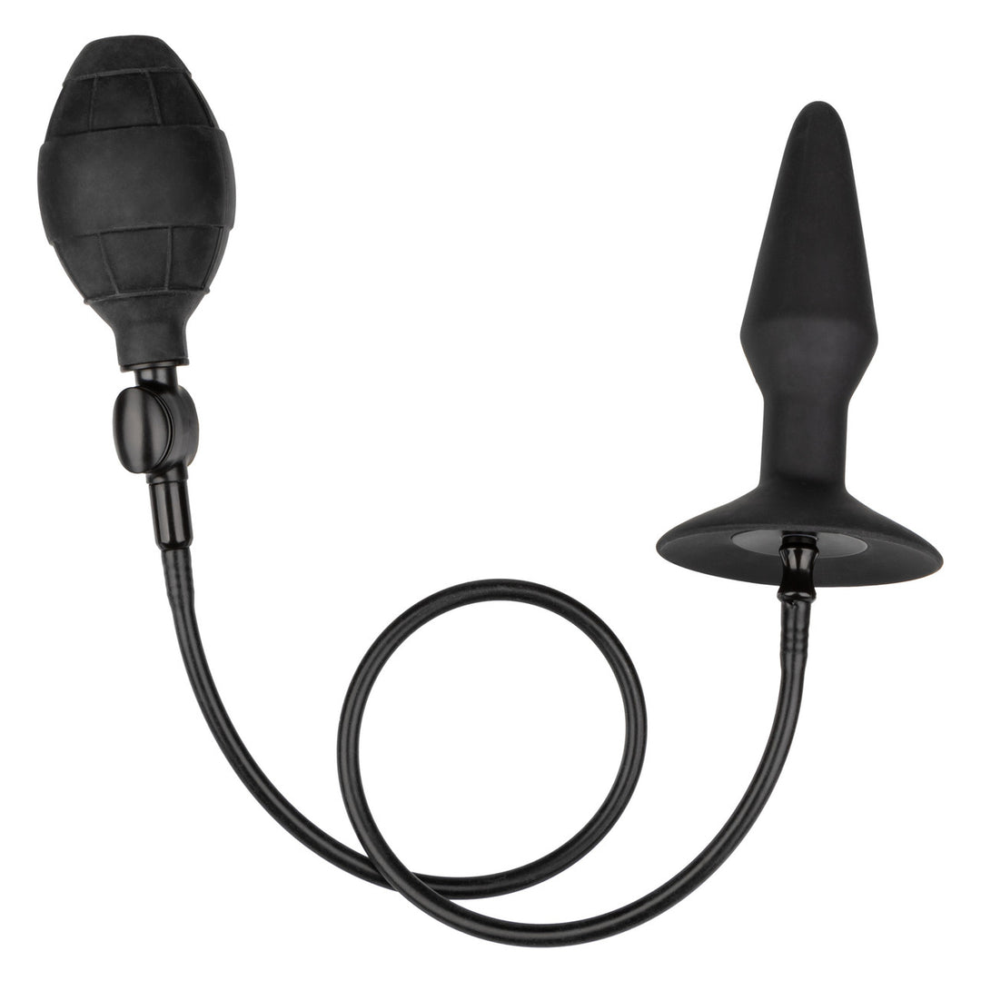 Unweighted silicone inflatable butt plug - expandable anal toy with pump for size adjustment