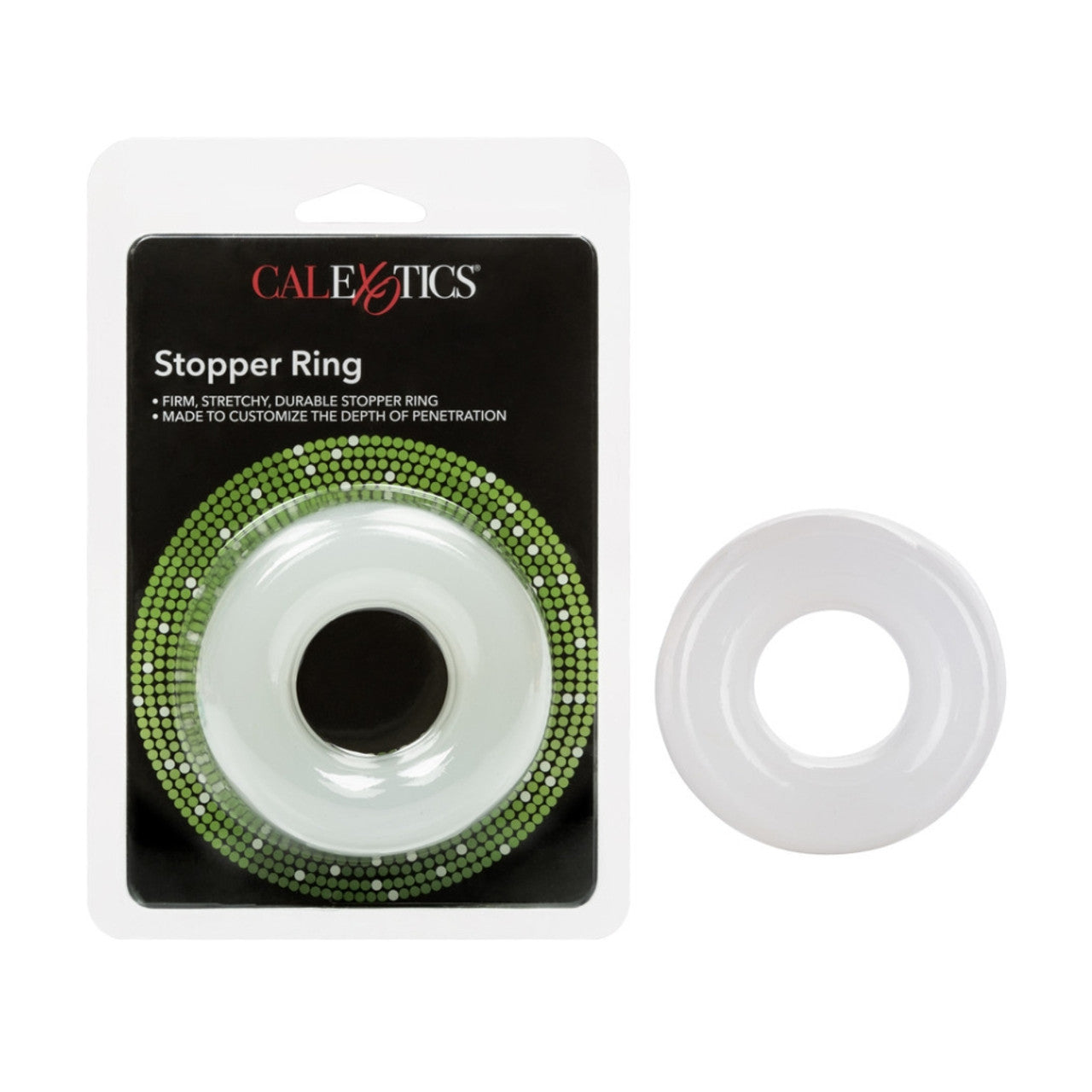 Stopper Ring by CalExotics - white flexible silicone ring for depth control